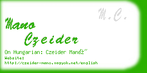 mano czeider business card